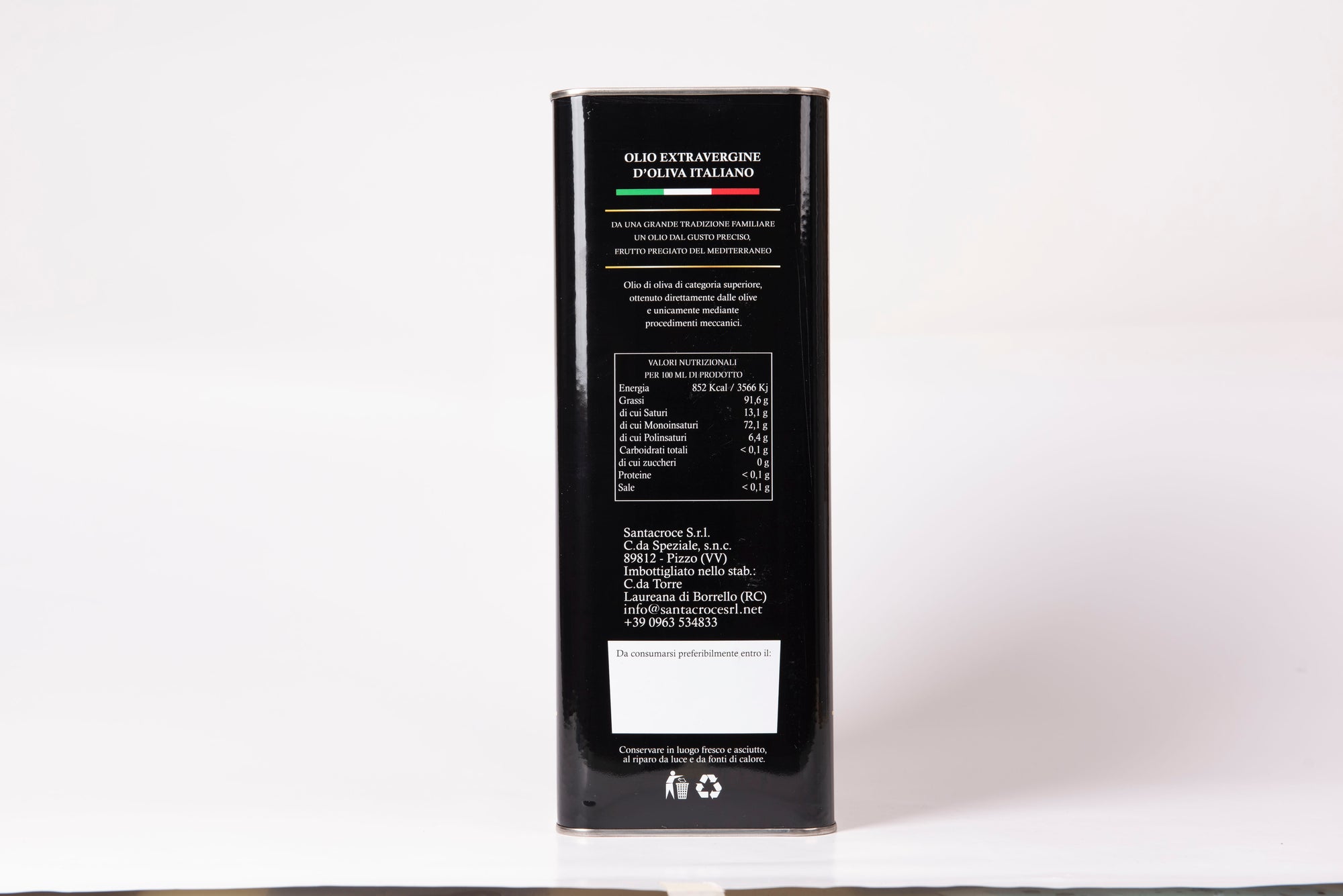 Olio Extravergine di Oliva Santacroce – Latta da 5 Litri